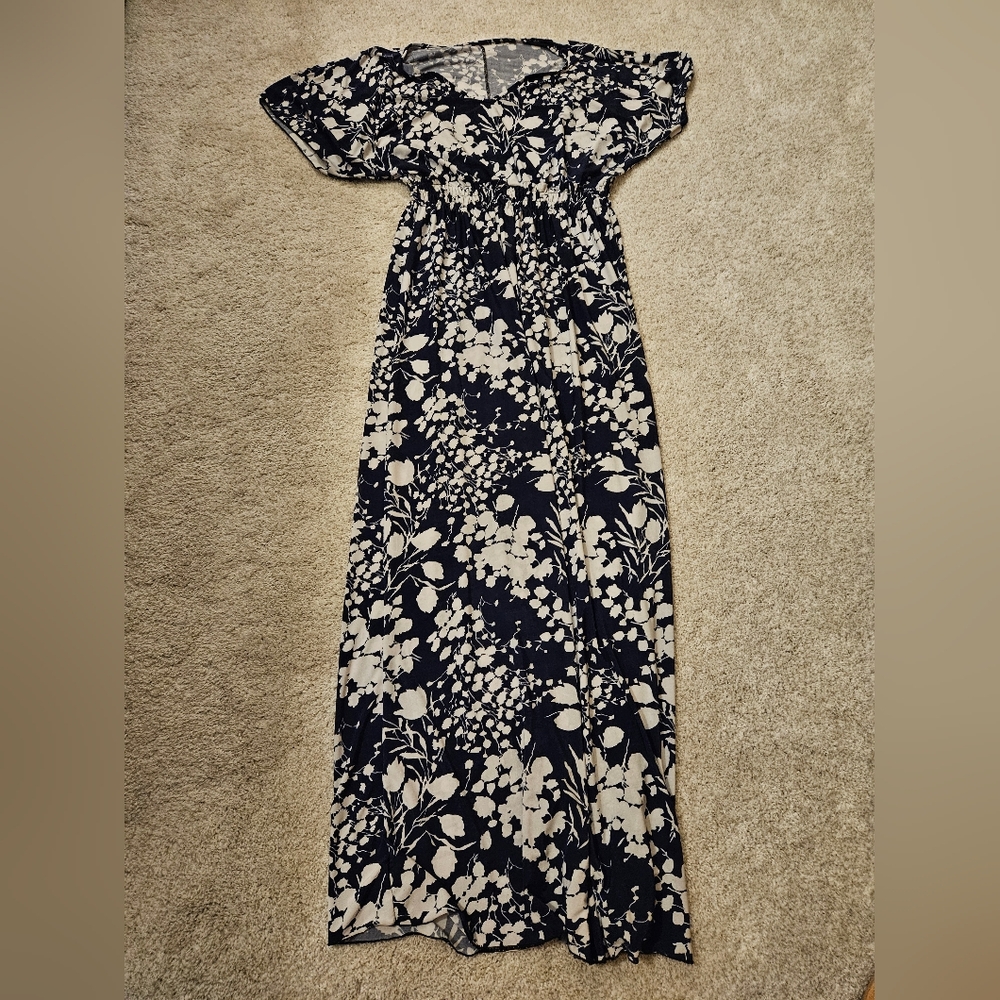 Long navy maxi dress